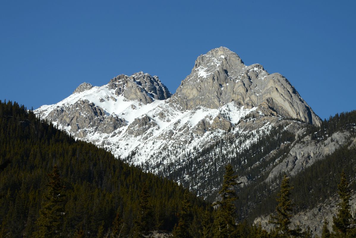 02D Mount Edith From Trans Canada Highway After Leaving Banff Towards Lake Louise In Winter